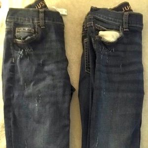 Justice denim blue jeans.